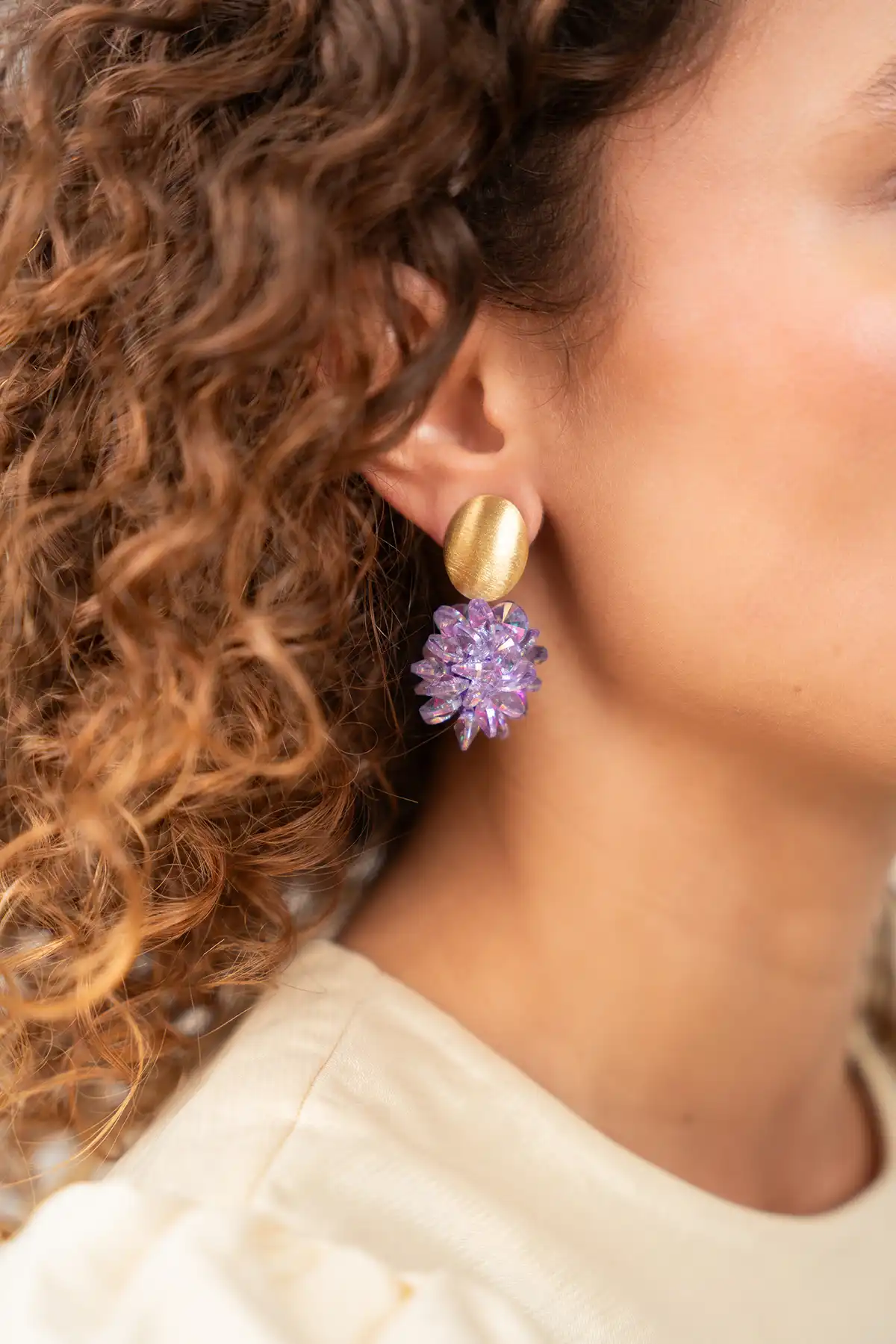 Lott. Gioielli Lavendel Holo Oorbellen Crystal Grape