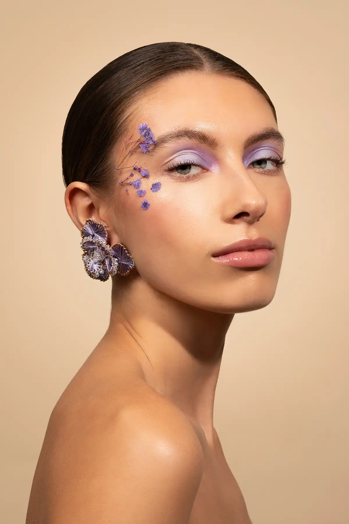 Lott. Gioielli Lavender/Crystal Oorbellen Aster Flower L