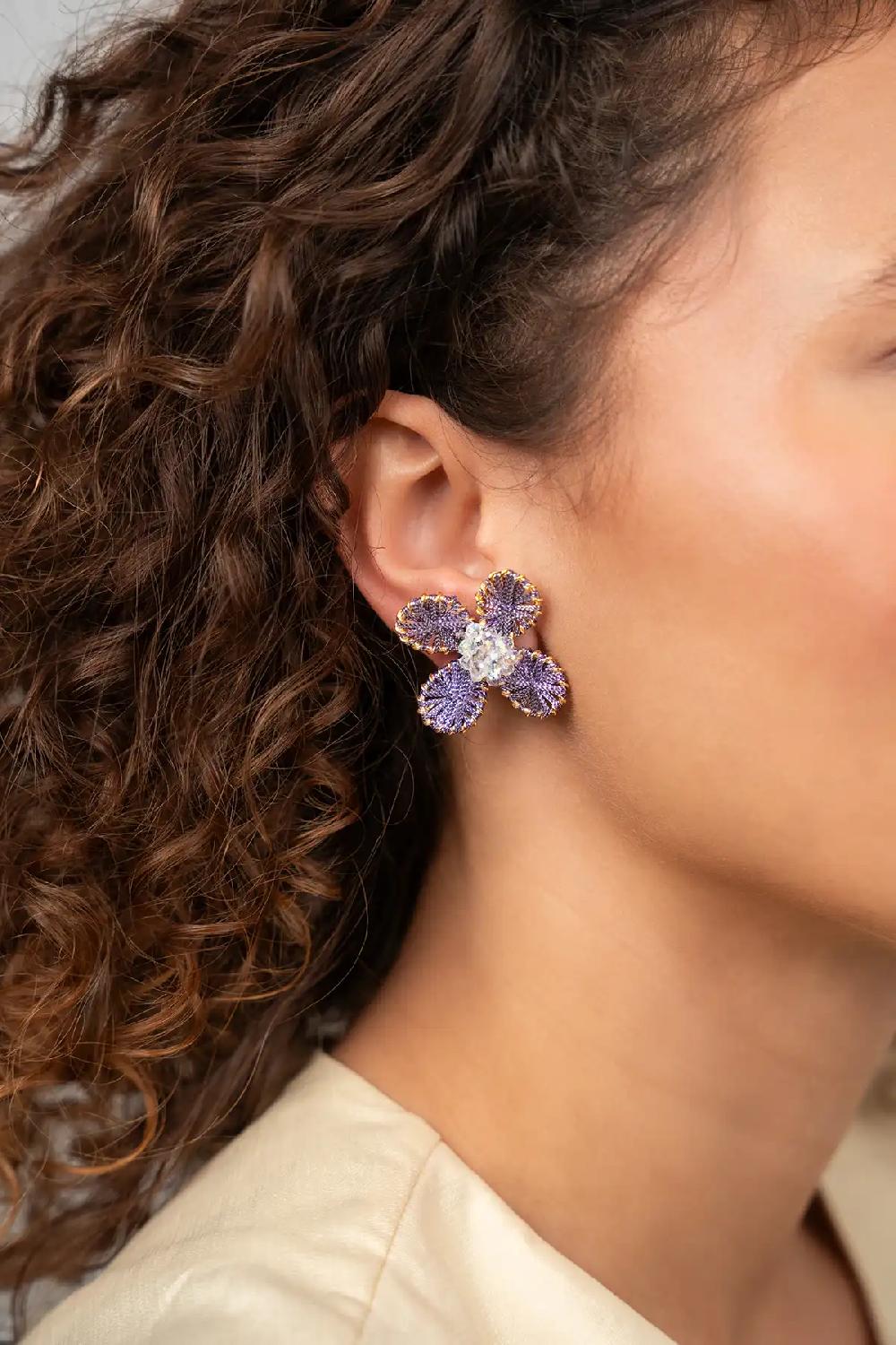 Lott. Gioielli Lavender/Crystal Oorbellen Aster Flower S