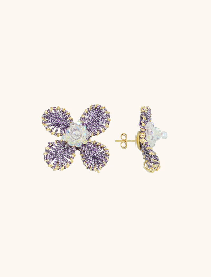 lott. gioielli Lavender/Crystal Oorbellen Aster Flower S