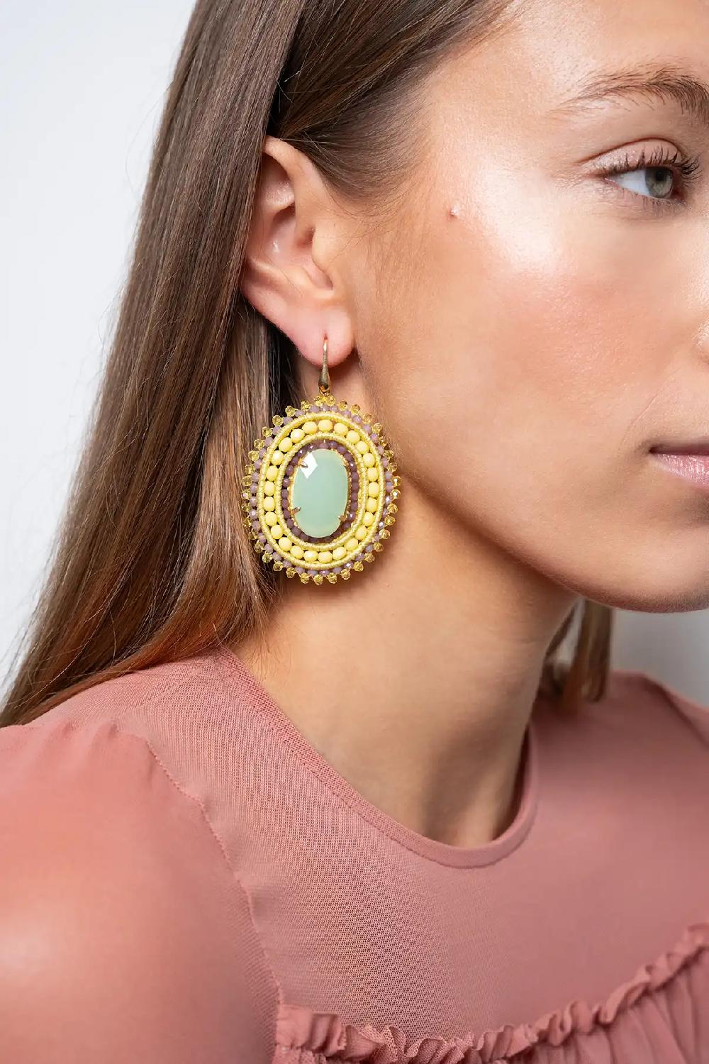 Lott. Gioielli Lemon Mix Oorbellen Jamie Filled Oval 3 Rings With Stone