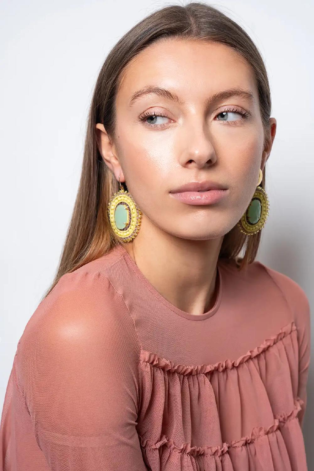 Lott. Gioielli Lemon Mix Oorbellen Jamie Filled Oval 3 Rings With Stone