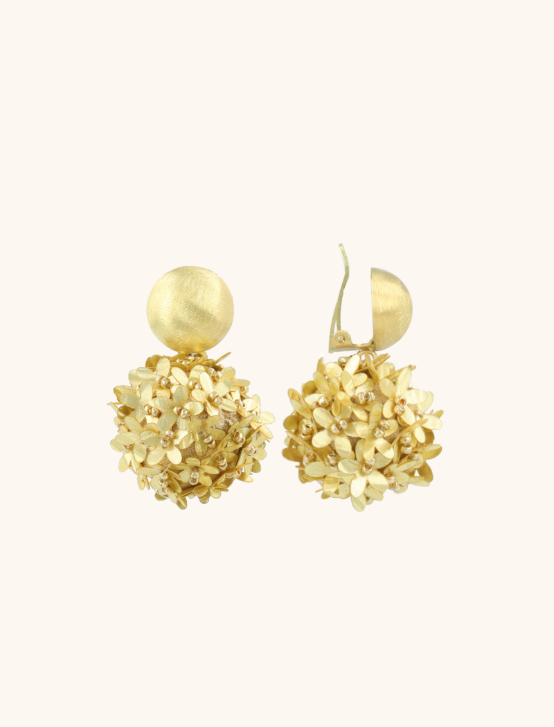 lott. gioielli Licht Goudkleurige Oorbellen Daisy Globe M Flower Clip