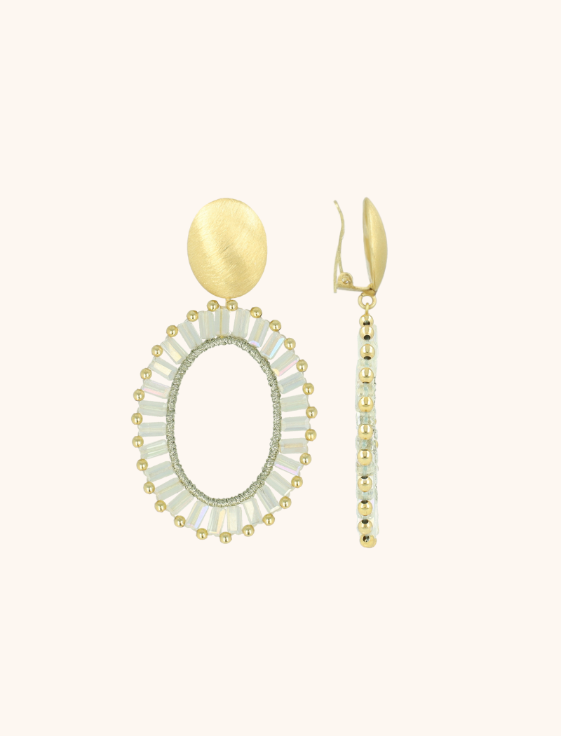 Lott. Gioielli Licht Mint Oorbellen Naomi Ovaal L Clip