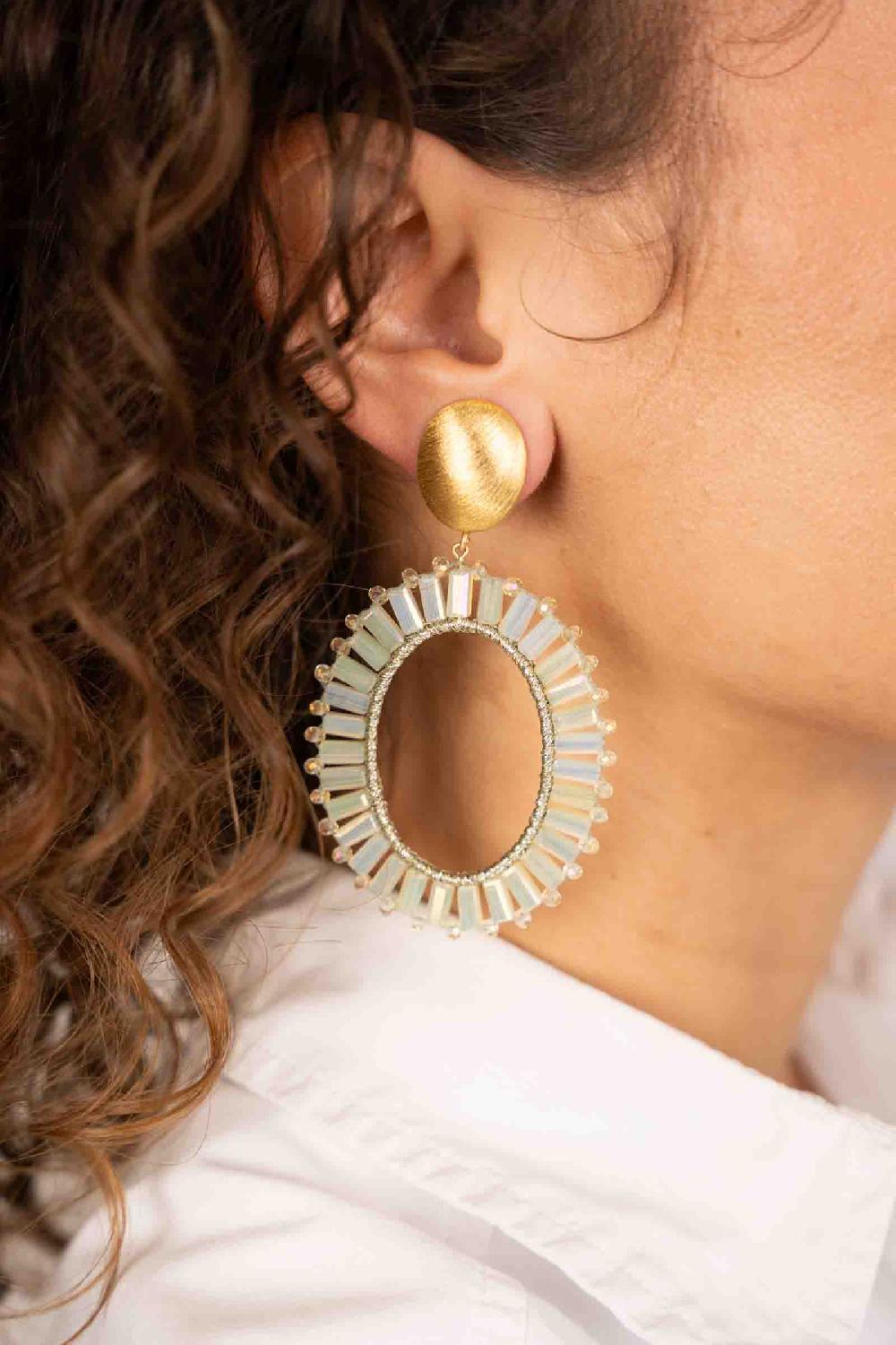 Lott. Gioielli Licht Mint Oorbellen Tonal Naomi Ovaal L Clip