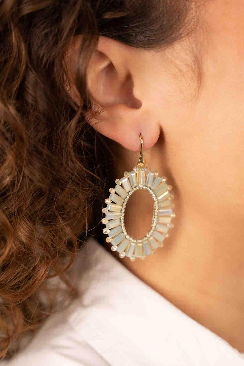 Lott. Gioielli Licht Mint Tonal Oorbellen Naomi Ovaal Flat S