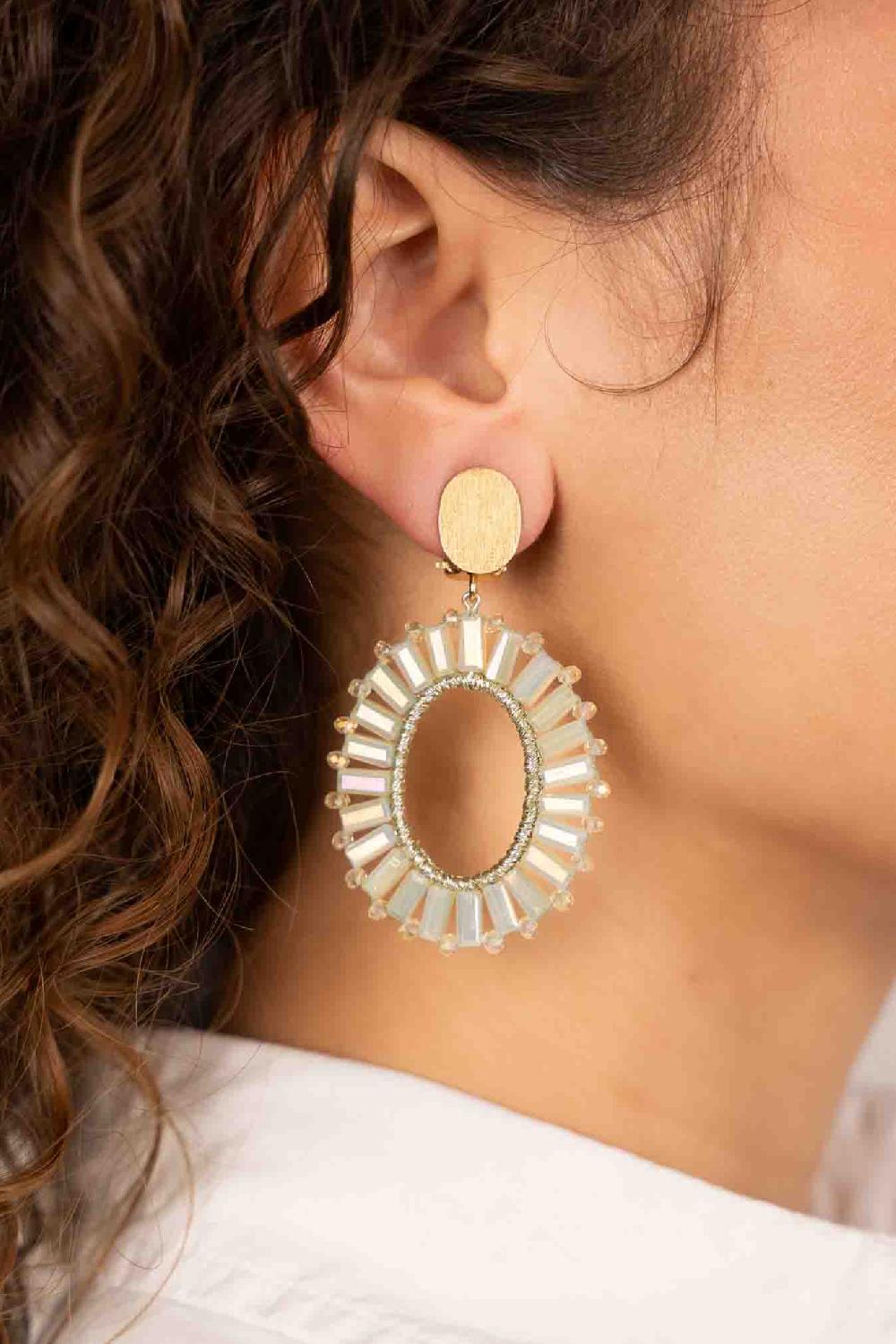 Lott. Gioielli Licht Mint Tonal Oorbellen Naomi Ovaal Flat S Clip