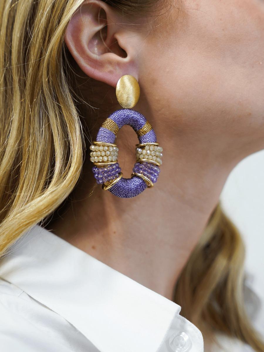 Lott. Gioielli Licht Paarse Oorbellen Elle Glassberry Combi Ovaal Deluxe L