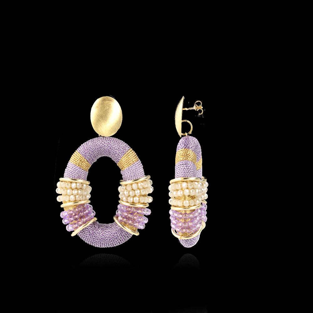 lott. gioielli Licht Paarse Oorbellen Elle Glassberry Combi Ovaal Deluxe L