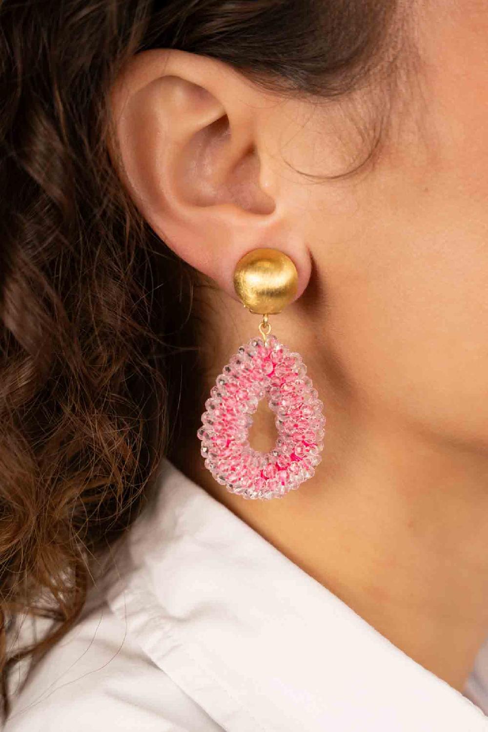 Lott. Gioielli Licht Roze Oorbellen Berry Druppel S Clip