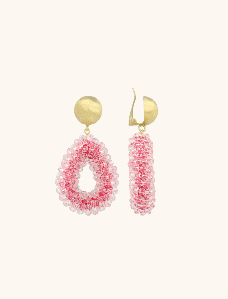 lott. gioielli Licht Roze Oorbellen Berry Druppel S Clip