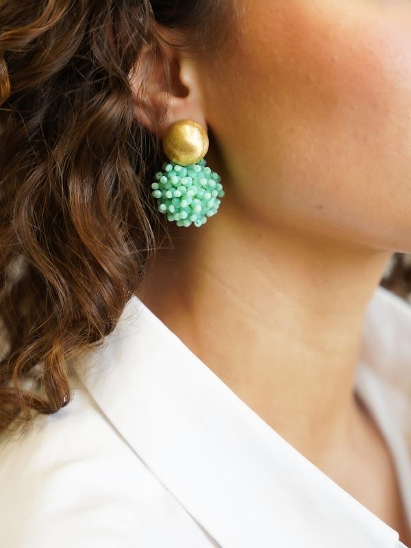 Lott. Gioielli Licht Turquoise Clip Oorbellen Louise Glassberry Globe L Dubbel Tonal
