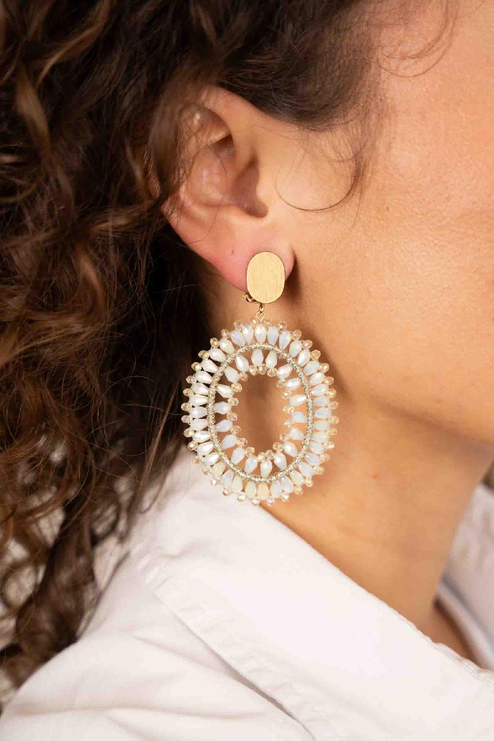 Lott. Gioielli Lichte Mint Oorbellen Noa Ovaal Dubbel L Clip