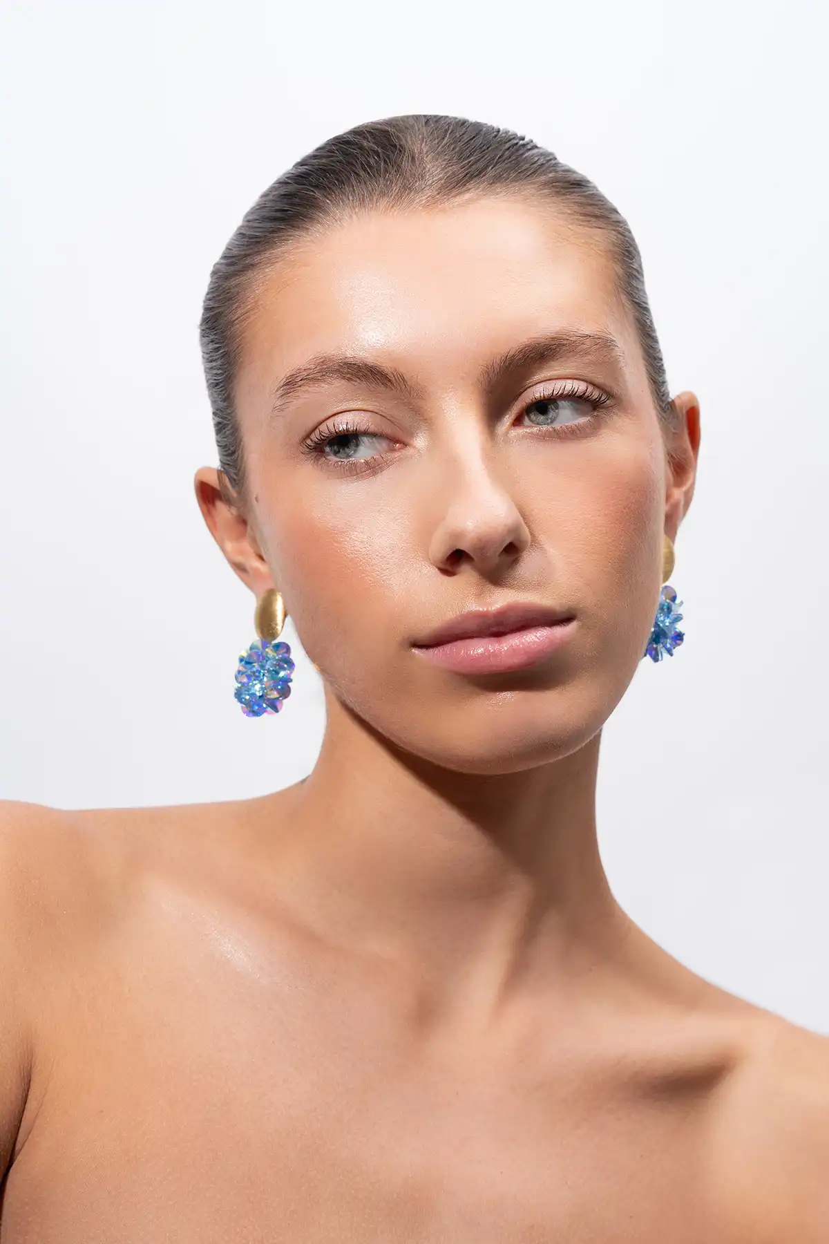 Lott. Gioielli Light Blue Holo Oorbellen Crystal Grape Sam