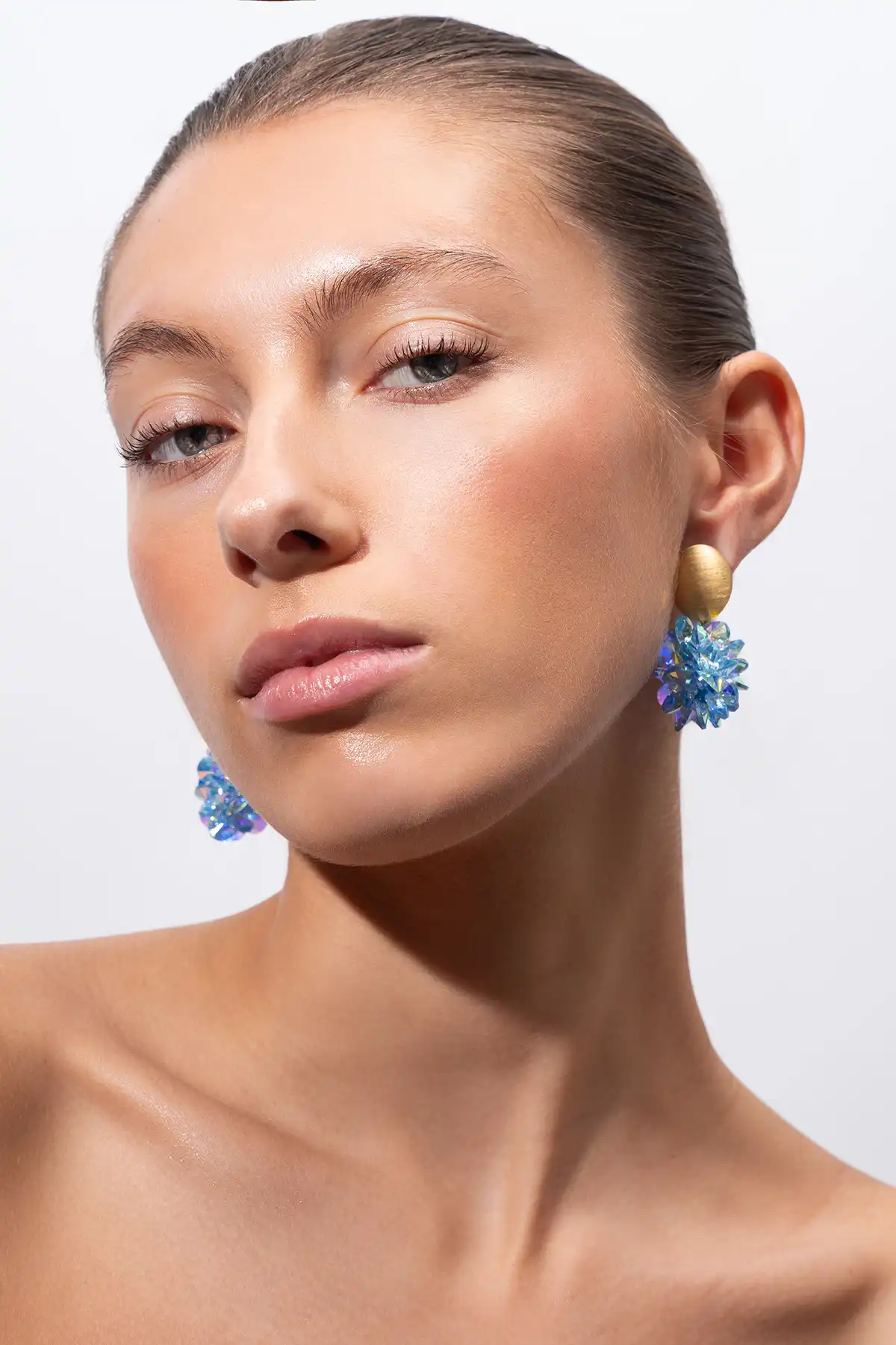 Lott. Gioielli Light Blue Holo Oorbellen Crystal Grape Sam