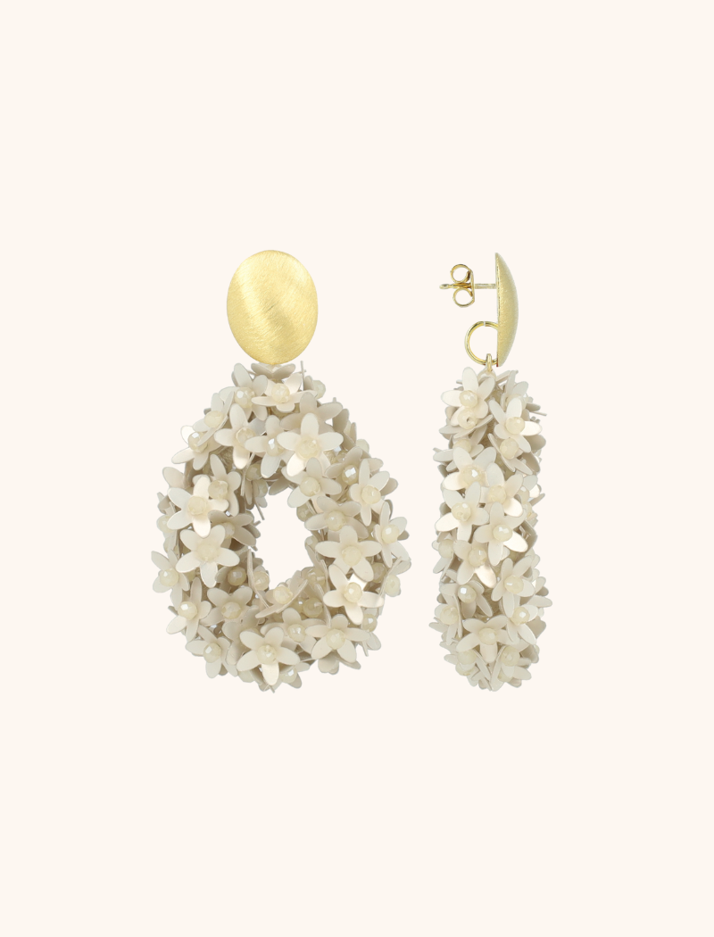 lott. gioielli Light Nude Oorbellen Ivy Flower Drop L