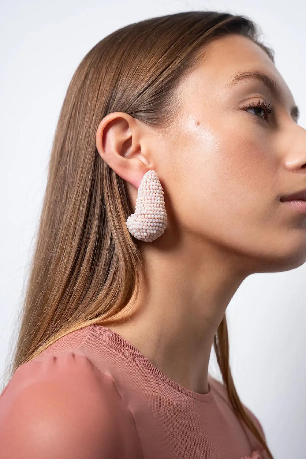 Lott. Gioielli Light Pink Oorbellen Nadine Teardrop Creole L