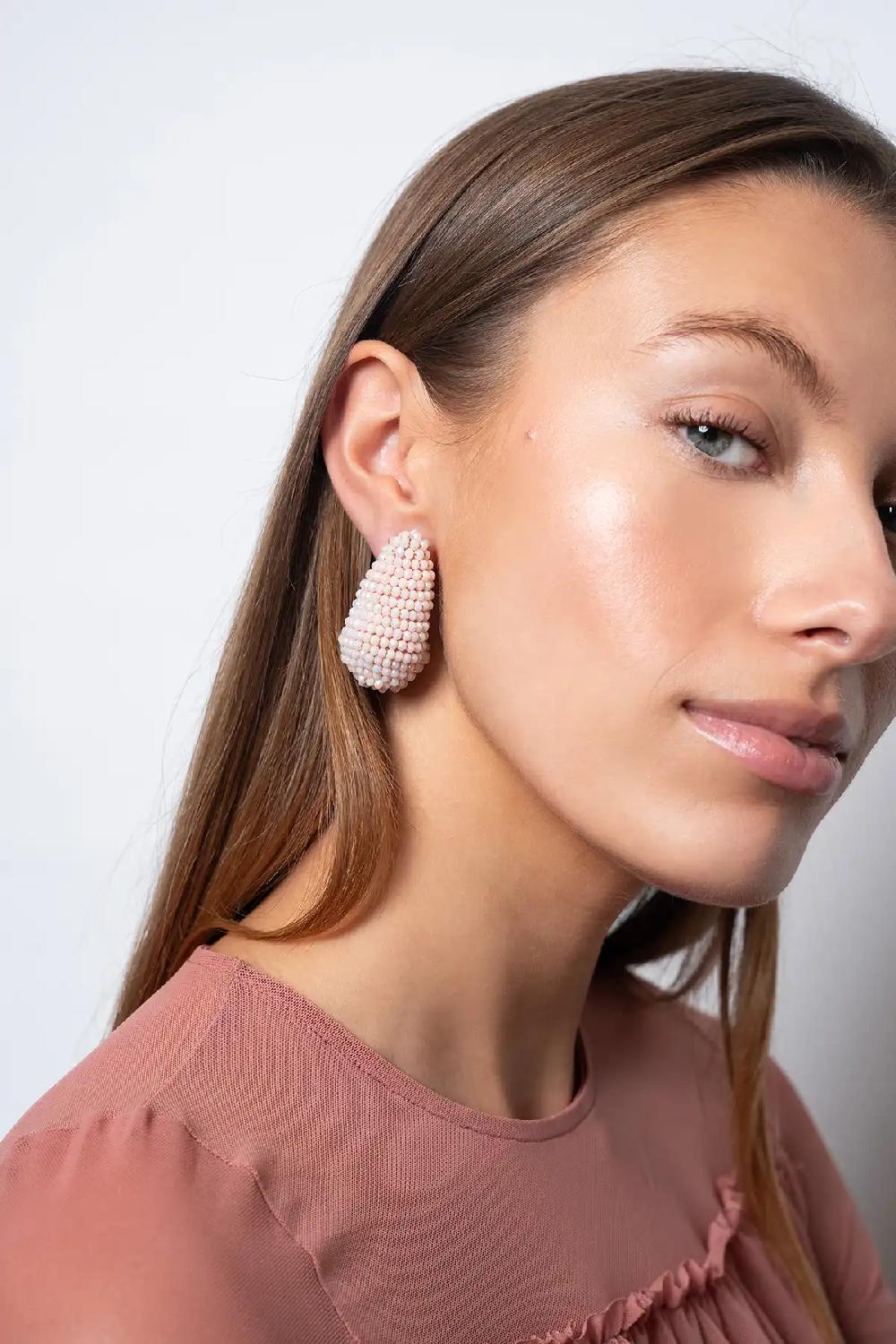 Lott. Gioielli Light Pink Oorbellen Nadine Teardrop Creole L