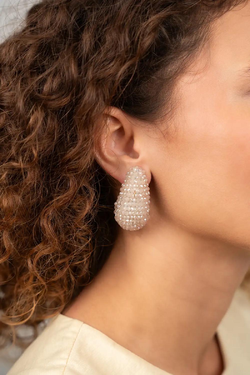 Lott. Gioielli Light Pink Oorbellen Nadine Teardrop Creole M