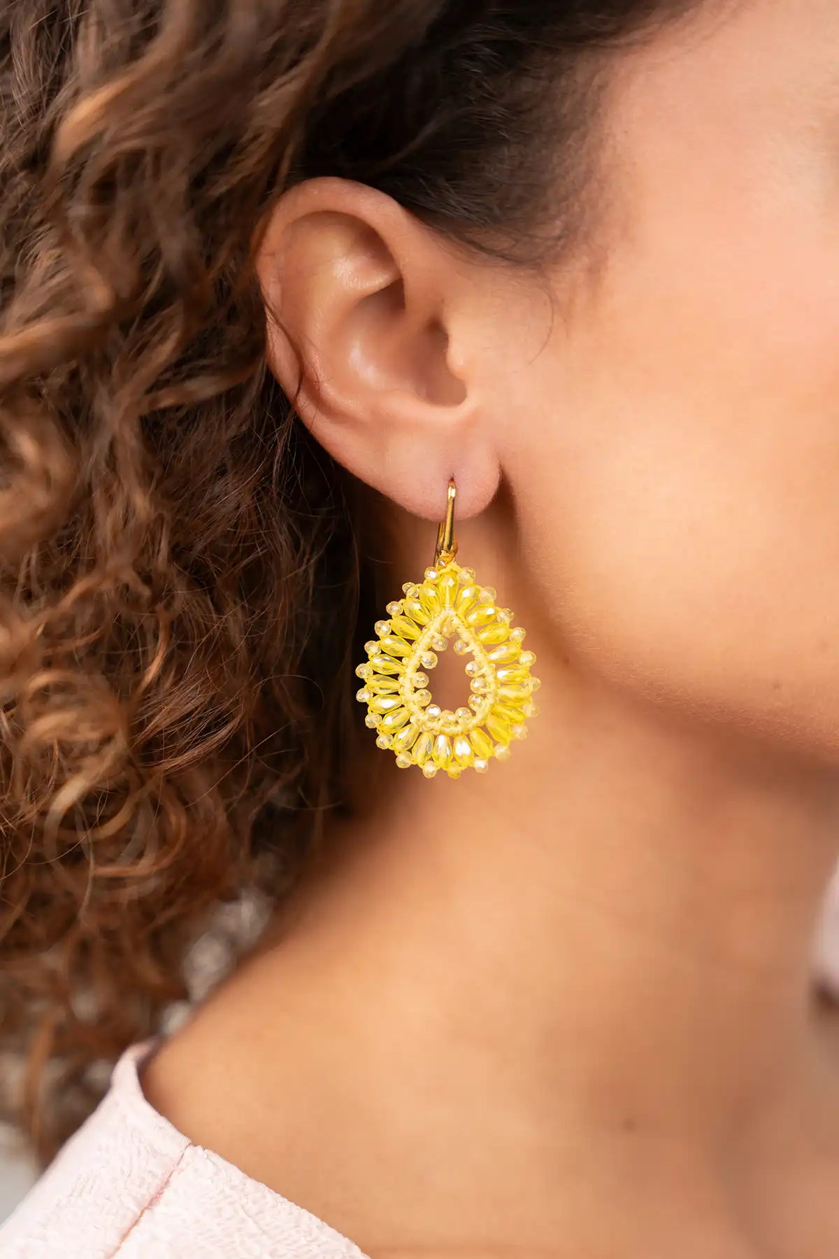 Lott. Gioielli Light Yellow Oorbellen Robin Drop Crystal Small