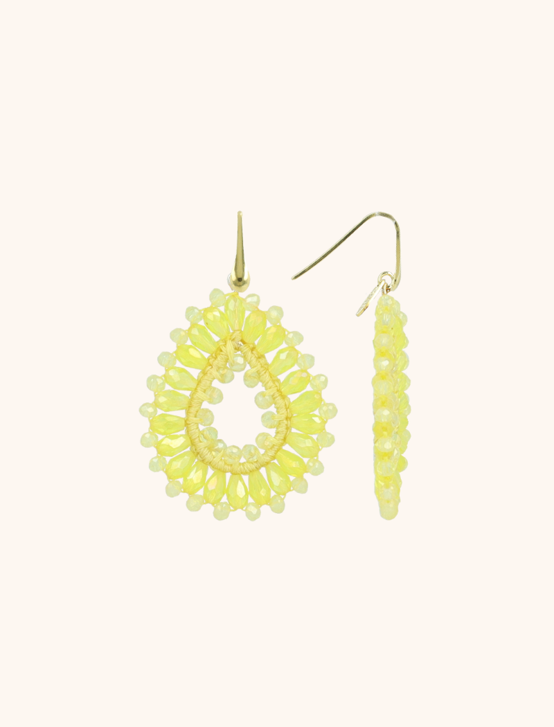 lott. gioielli Light Yellow Oorbellen Robin Drop Crystal Small