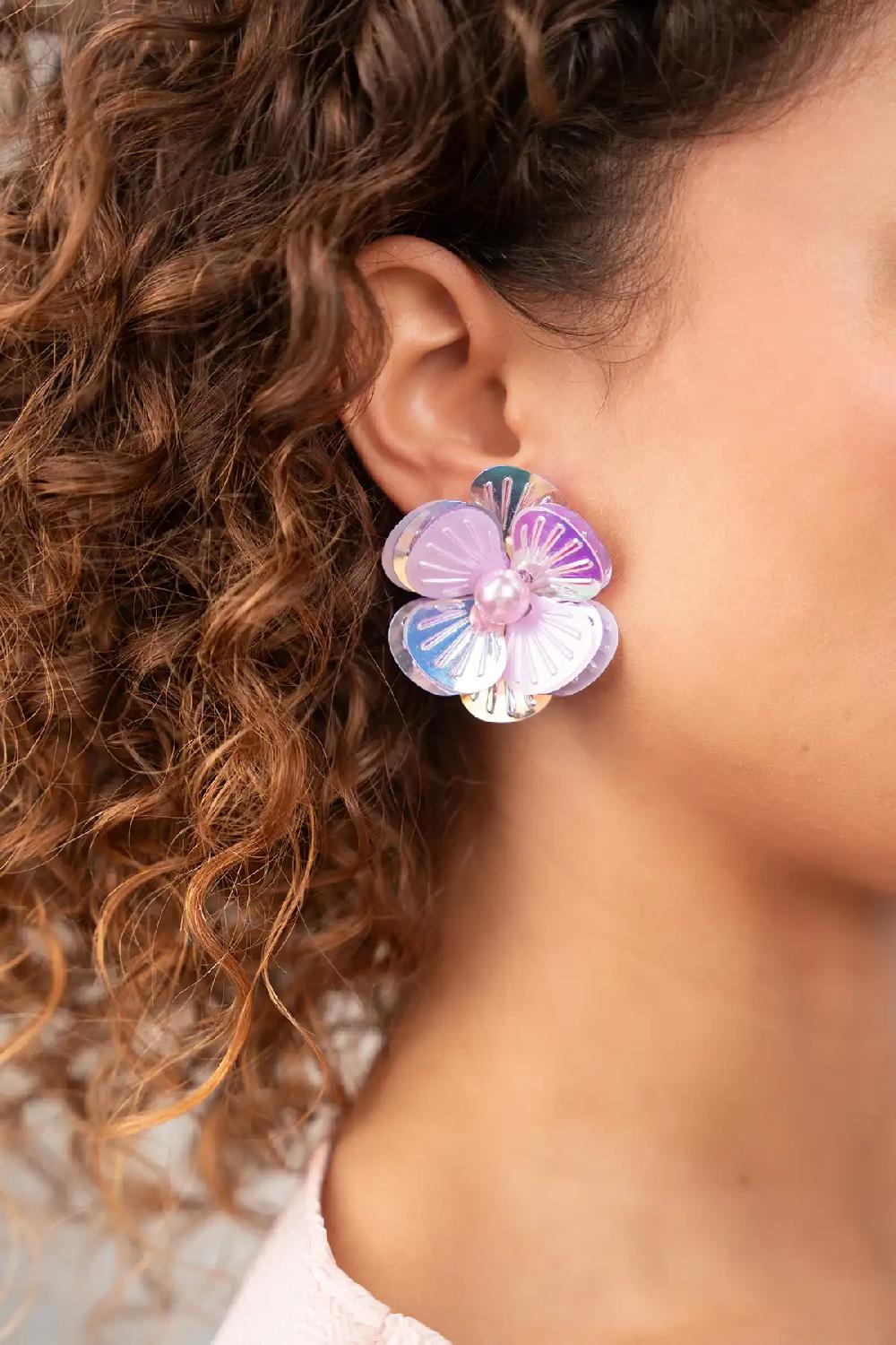 Lott. Gioielli Lila Mix Oorbellen Dianthe Flower Bomb