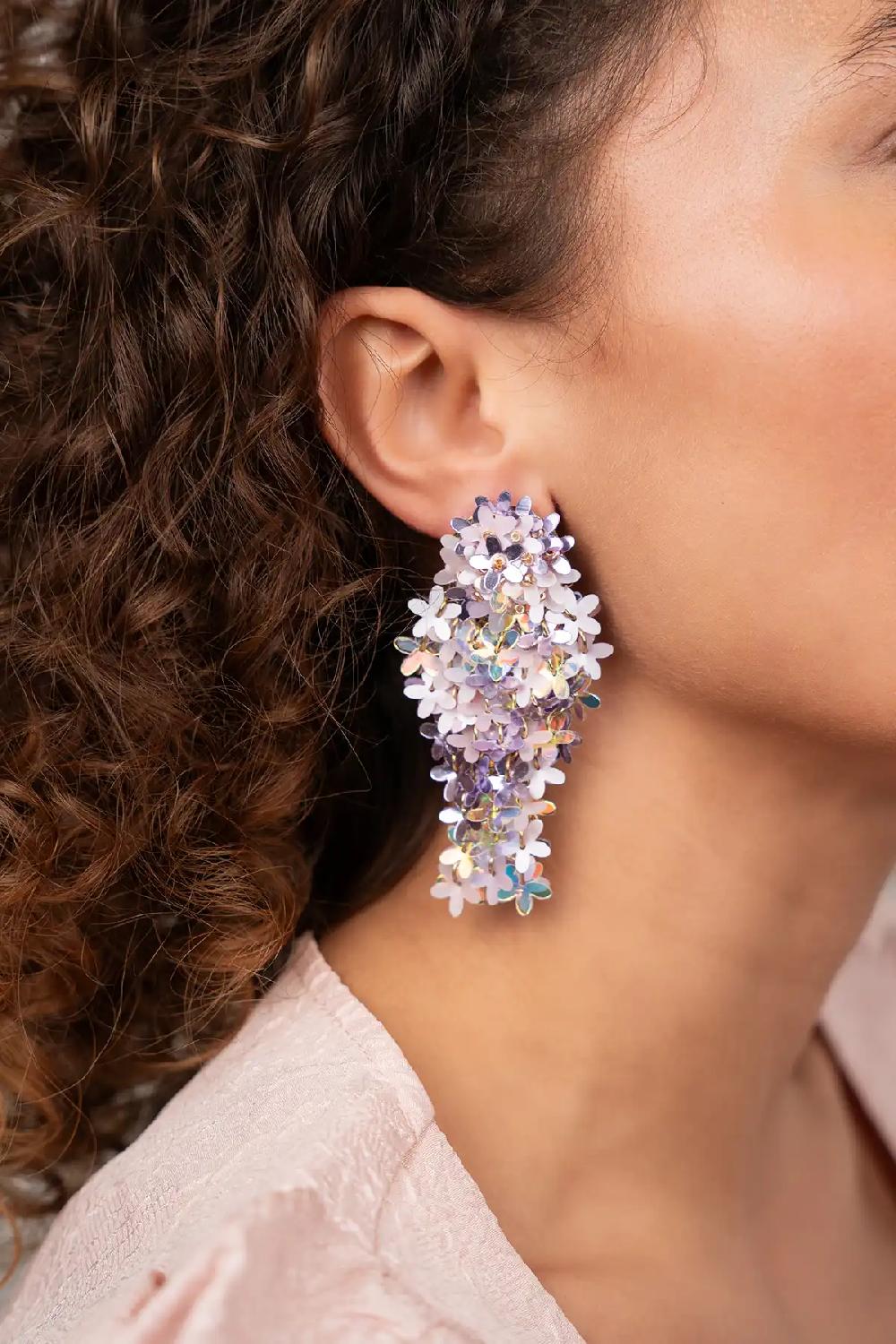 Lott. Gioielli Lila Mix Oorbellen Leila Sequin Bunch Of Flowers