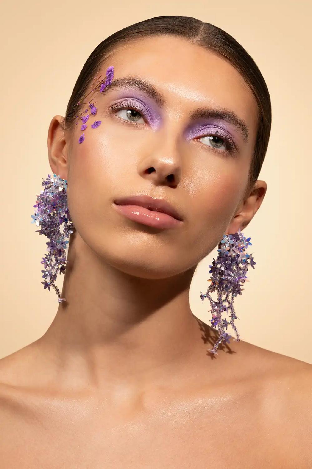 Lott. Gioielli Lila Mix Oorbellen Lilly Flower Strings L