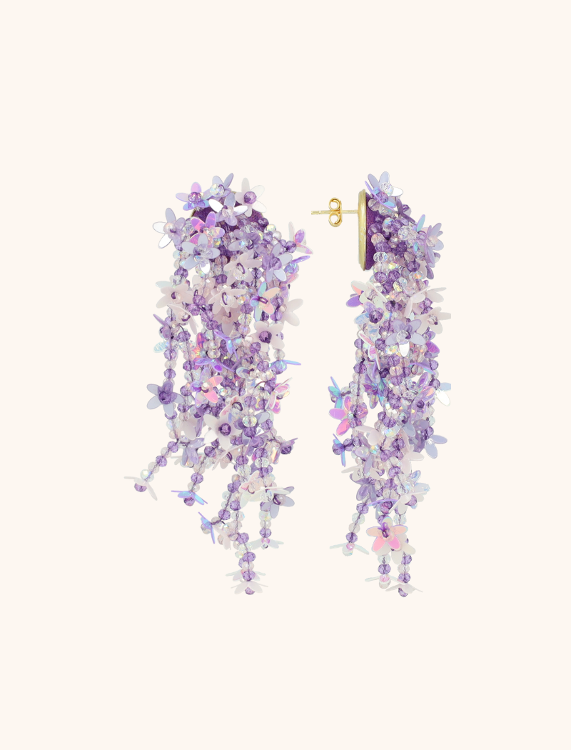 lott. gioielli Lila Mix Oorbellen Lilly Flower Strings L