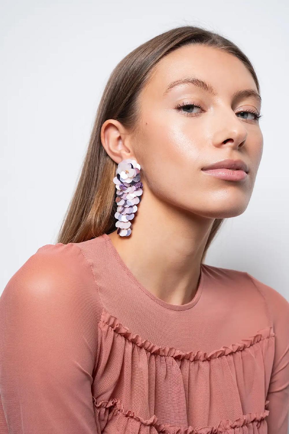 Lott. Gioielli Lila Mix Oorbellen Linde Sequin Waterfall L