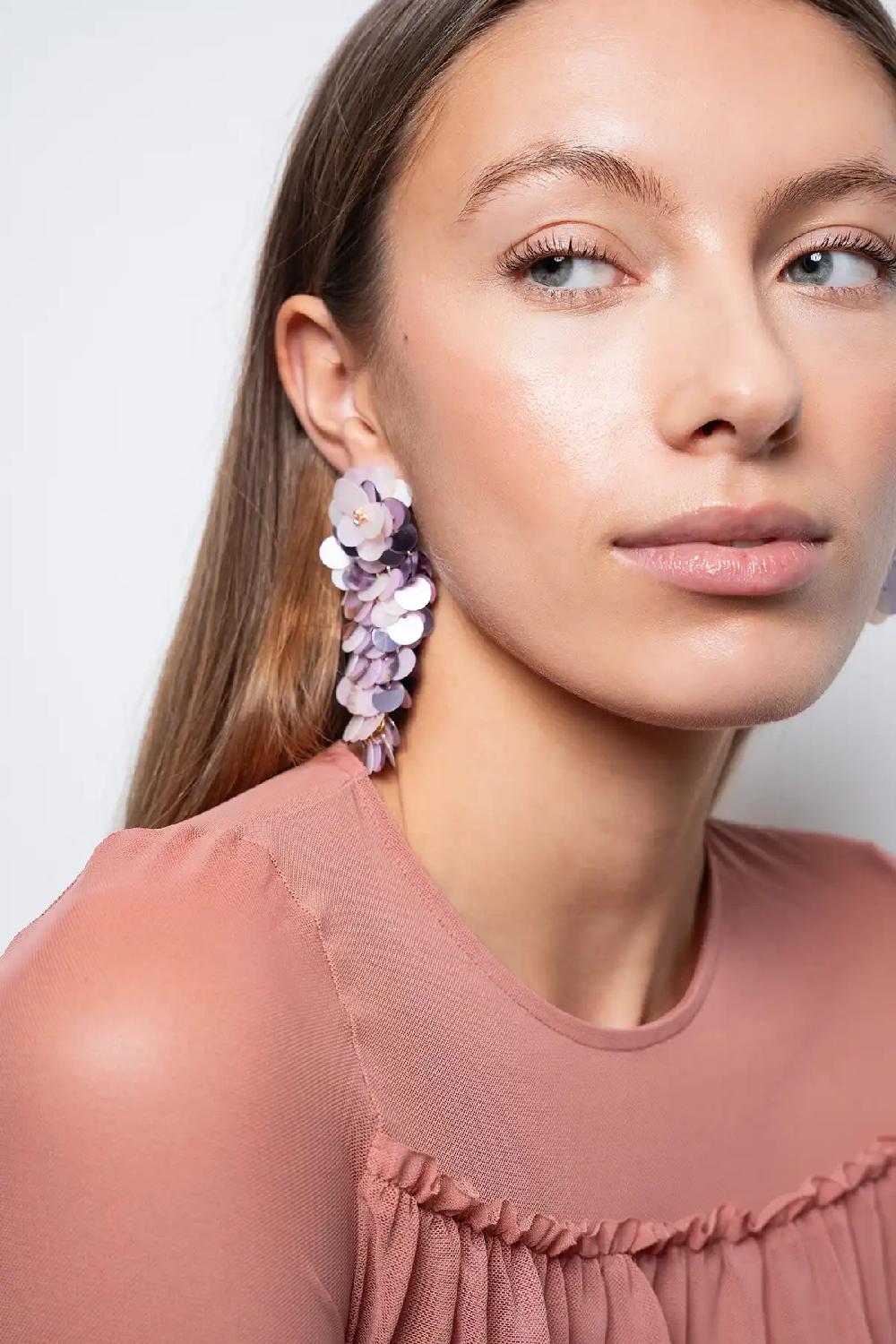 Lott. Gioielli Lila Mix Oorbellen Linde Sequin Waterfall L