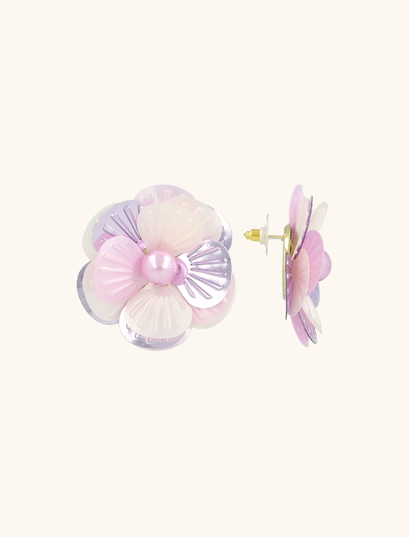 lott. gioielli Lila Mix/White Oorbellen Dianthe Flower Bomb