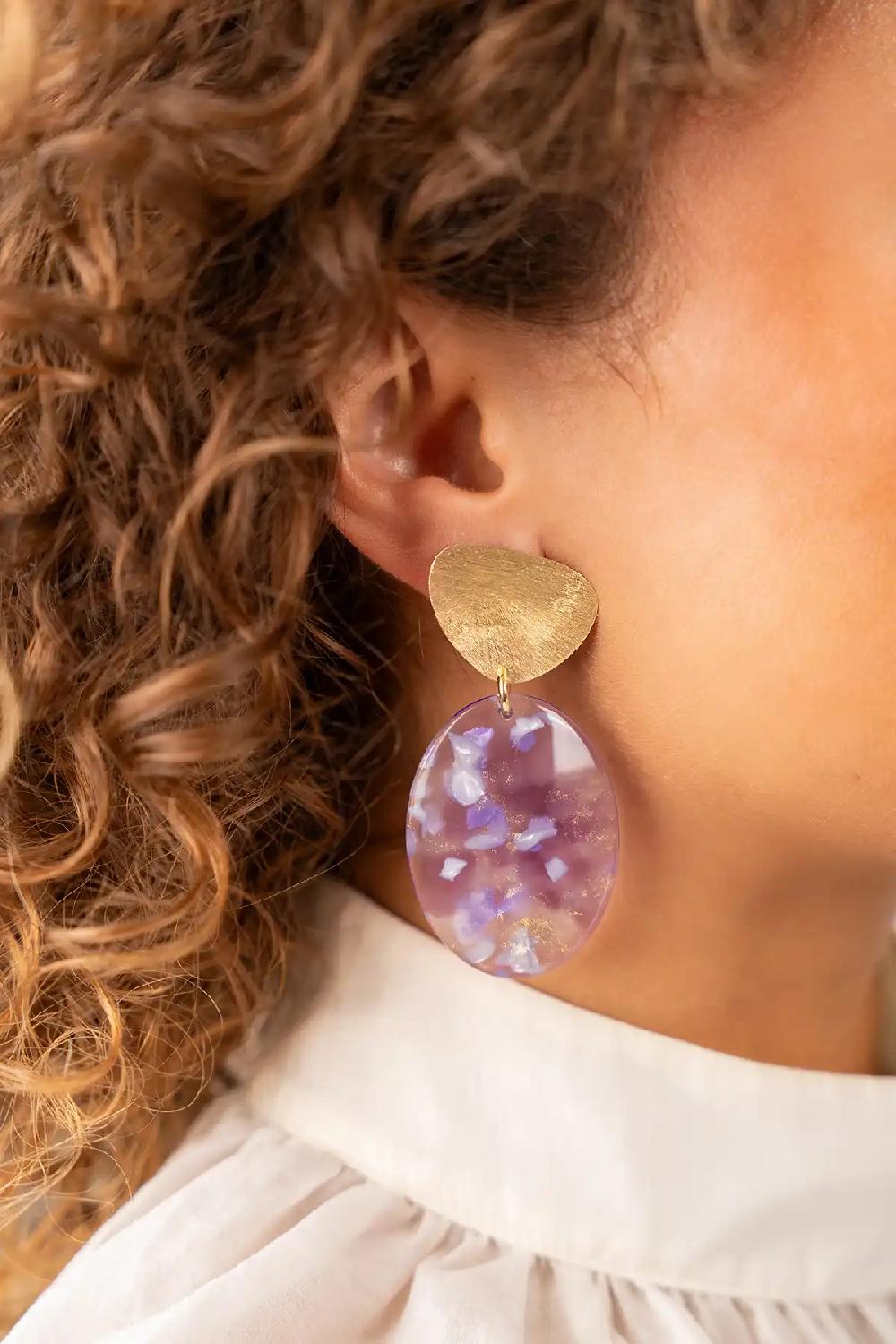 Lott. Gioielli Lila Mixed Oorbellen Celia Bugle Flat L