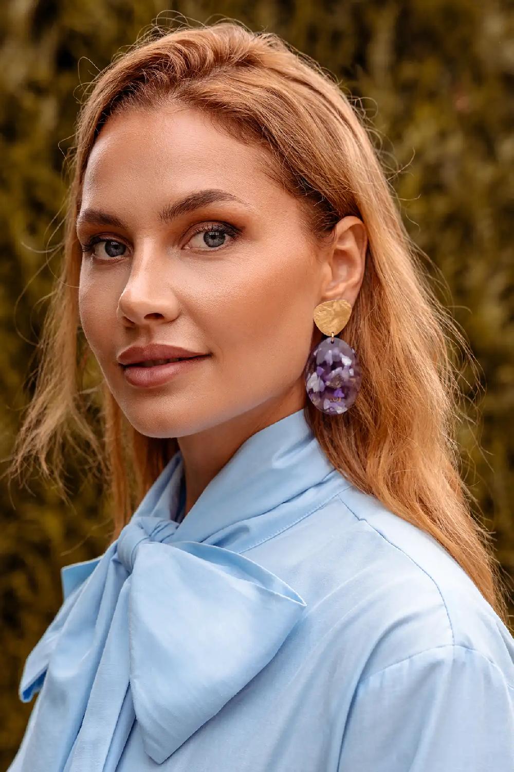 Lott. Gioielli Lila Mixed Oorbellen Celia Bugle Flat L