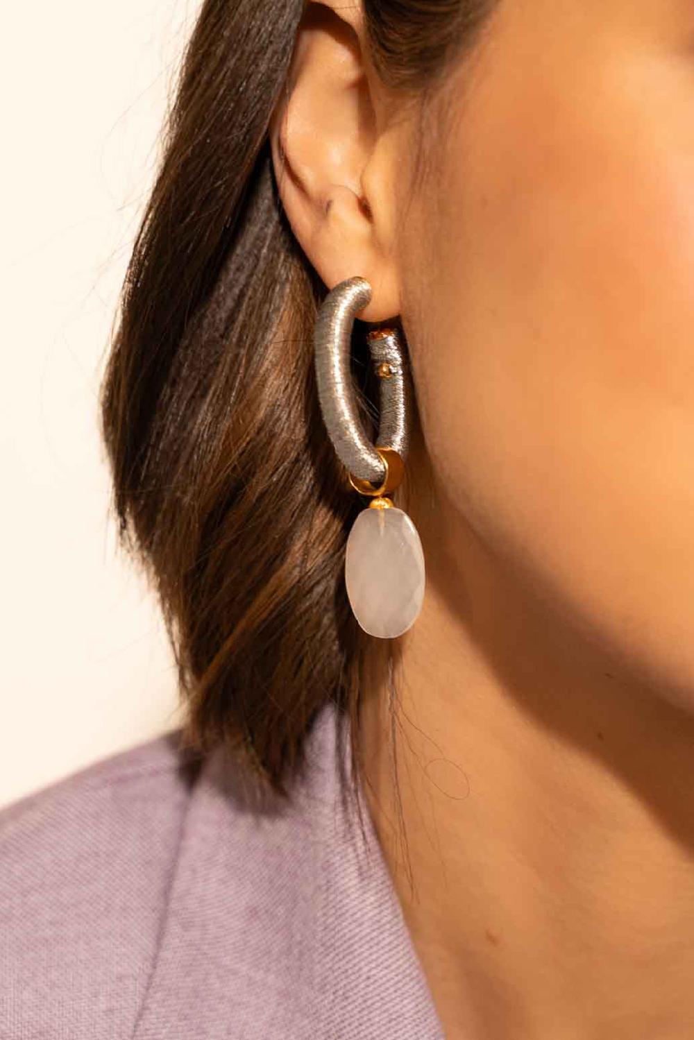 Lott. Gioielli Lila Oorbellen Evy Creool Ovaal M Lila