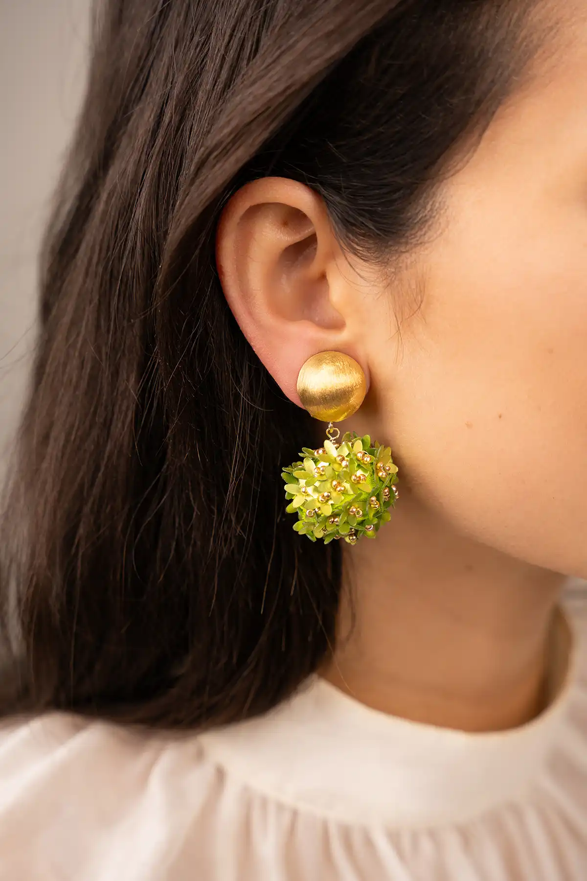Lott. Gioielli Lime Oorbellen Daisy Flower Globe M Clip