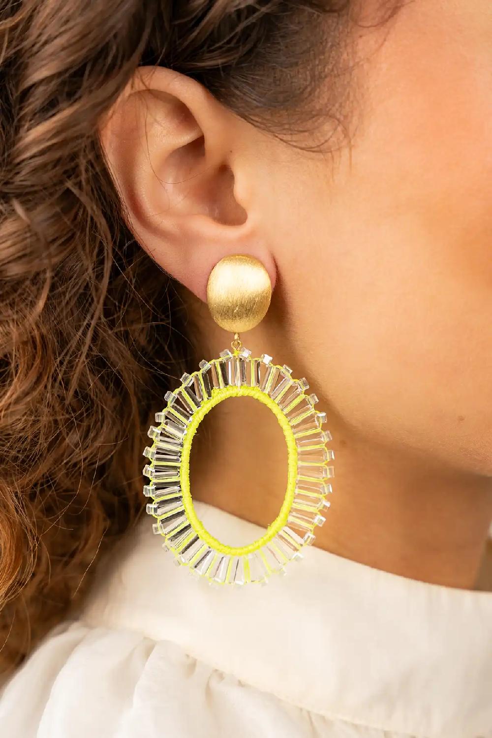 Lott. Gioielli Lime Oorbellen Naomi Ovaal L Tonal Clip