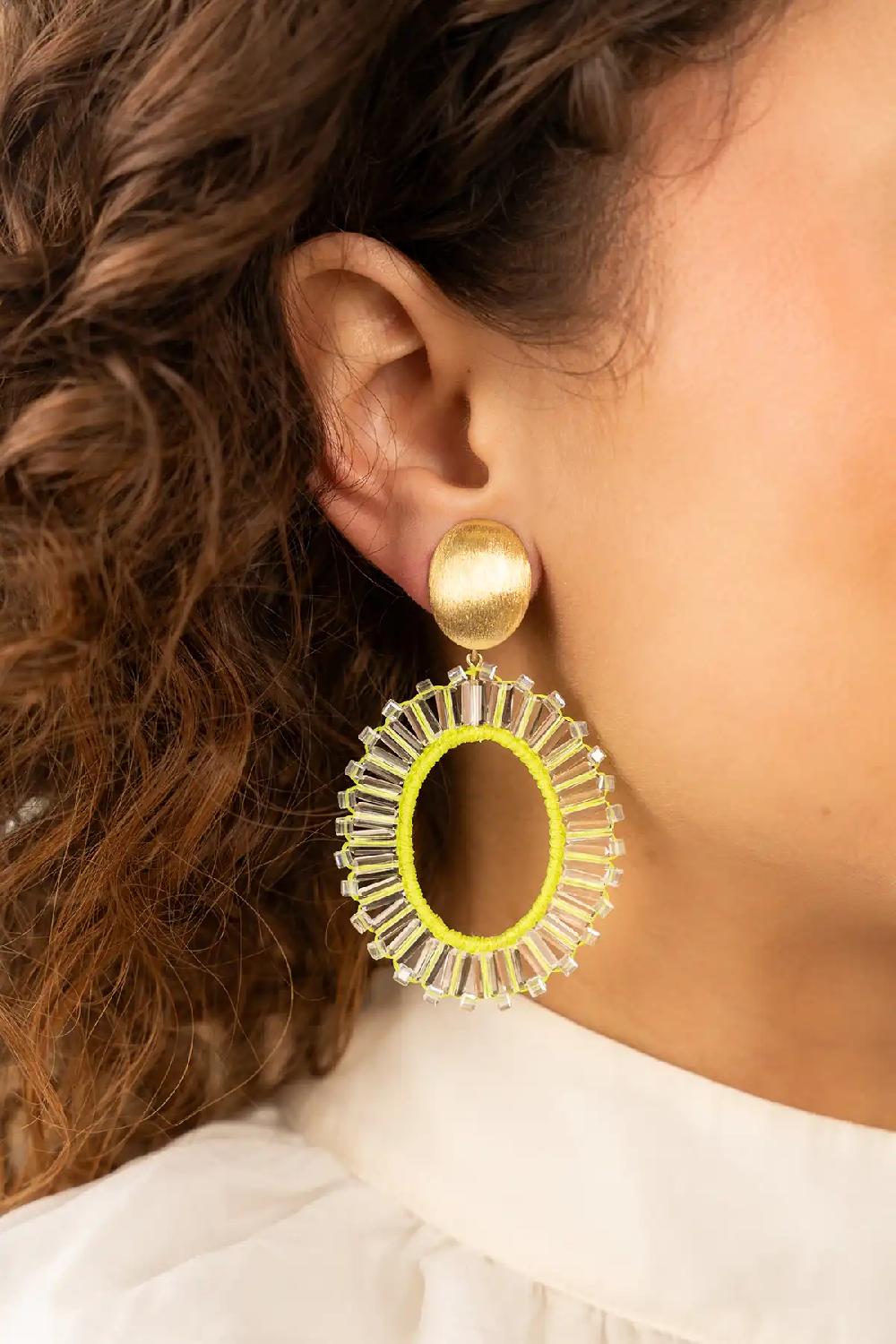 Lott. Gioielli Lime Oorbellen Naomi Ovaal M Tonal Clip