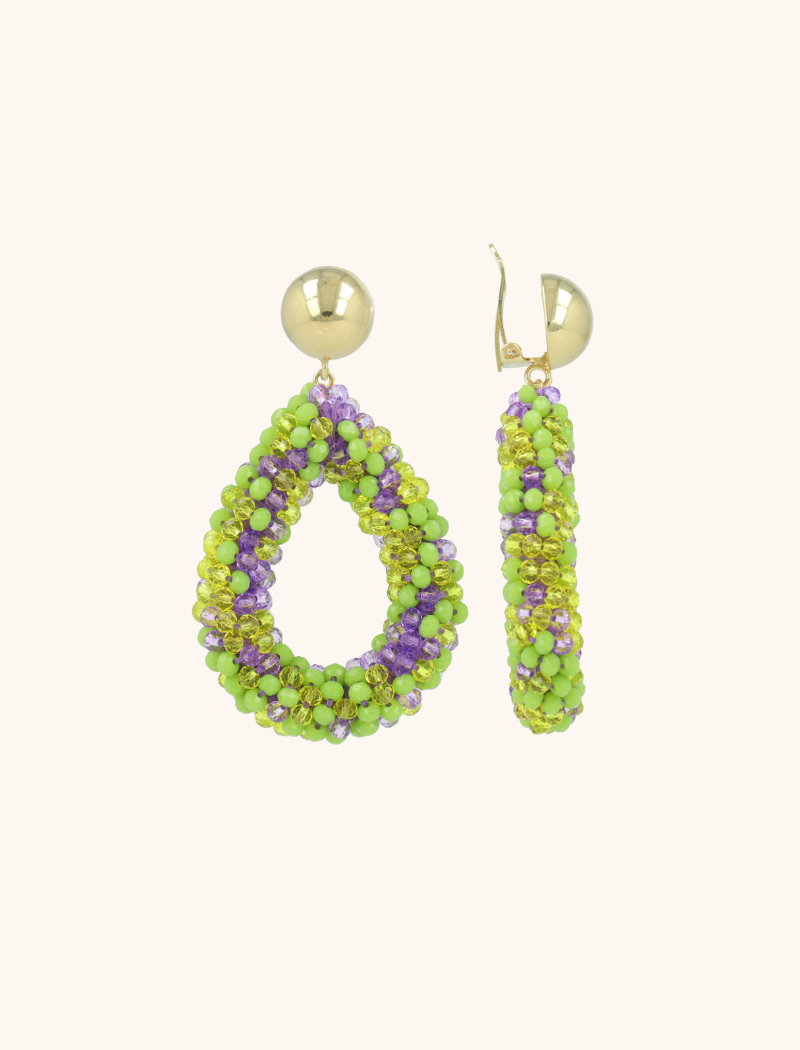 lott. gioielli Lime Purple Mix Oorbellen Berry Clip druppel L