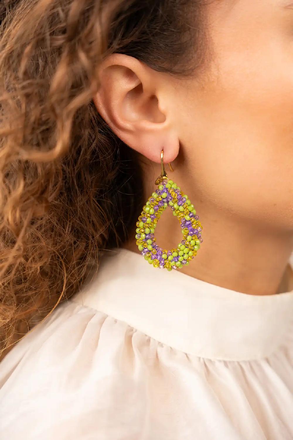 Lott. Gioielli Lime Purple Mix Oorbellen Berry Druppel L