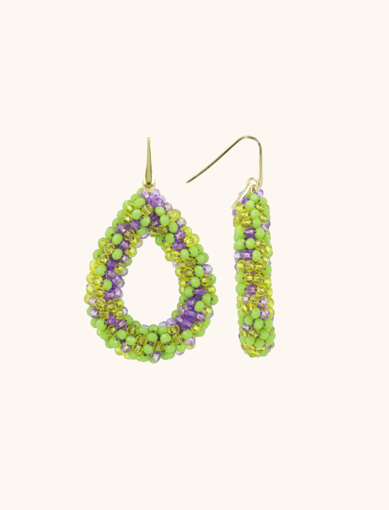 lott. gioielli Lime Purple Mix Oorbellen Berry druppel L