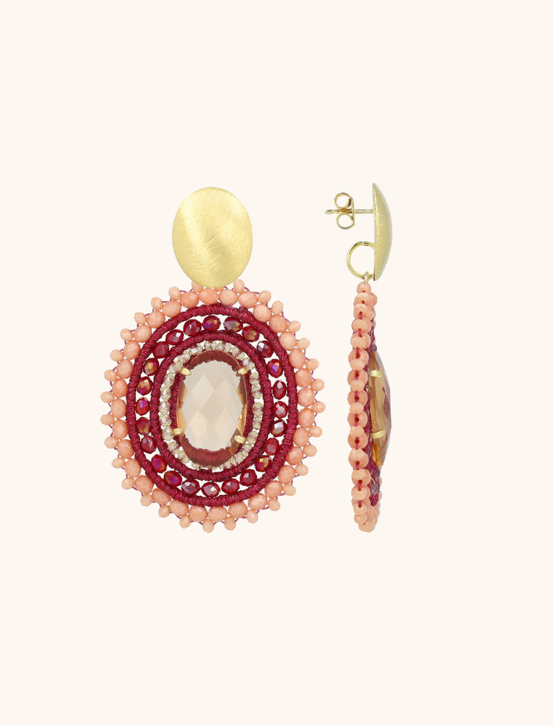 Lott. Gioielli Liver Dust Oorbellen Jamie Filled Oval 3 Ringen Met Steen L