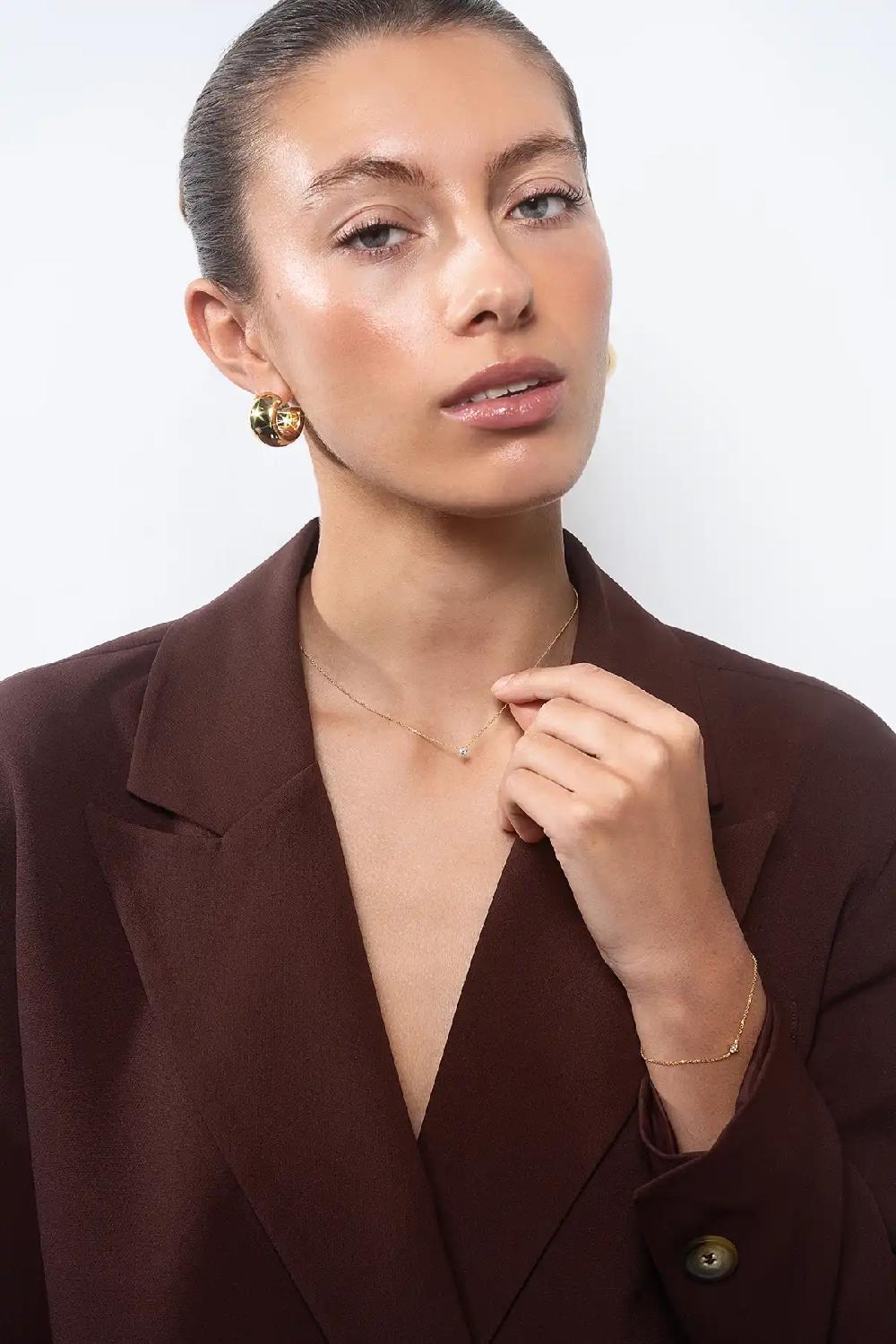 Lott. Gioielli 14 Karaat Gouden Armband One Diamond