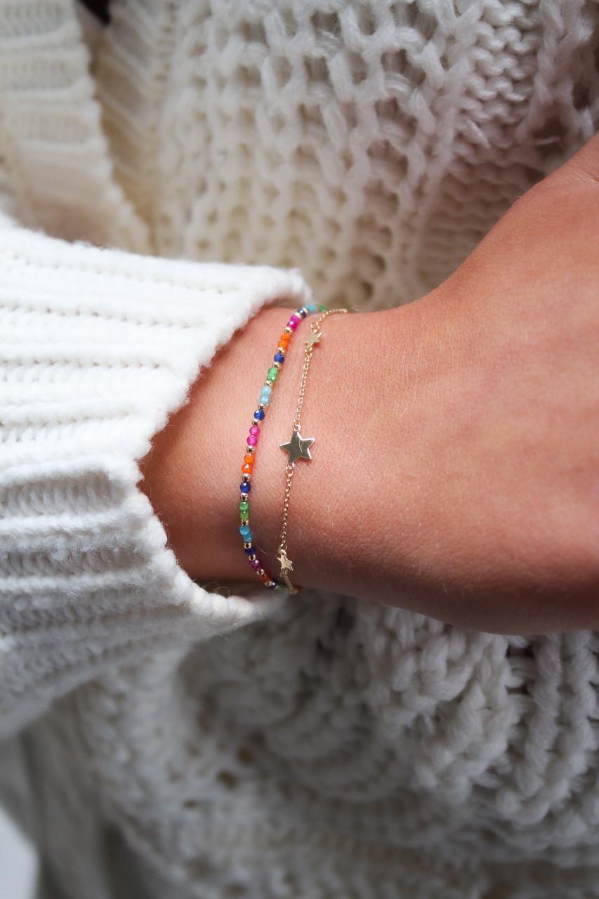 Lott. Gioielli 9 Karaat Armband Drie Sterren