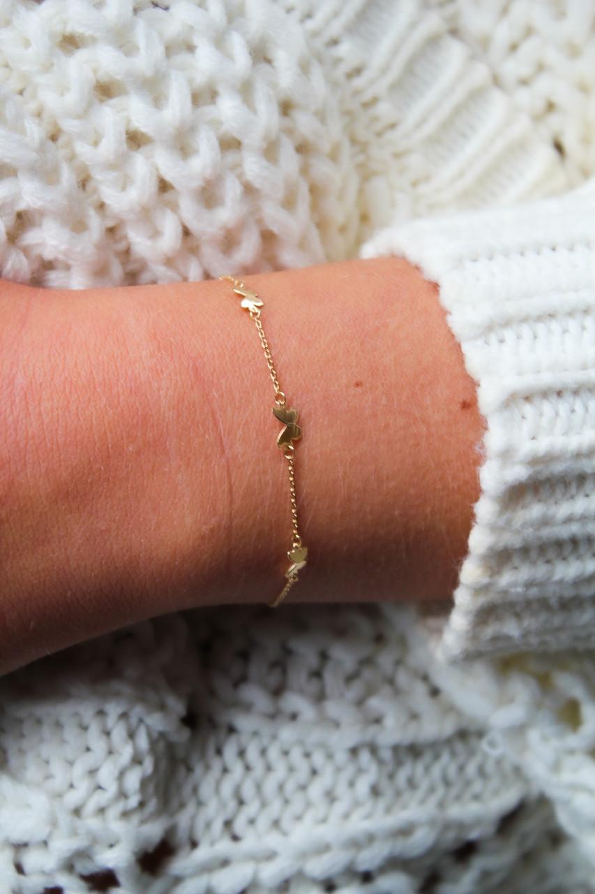 Lott. Gioielli 9 Karaat Armband Drie Vlinders