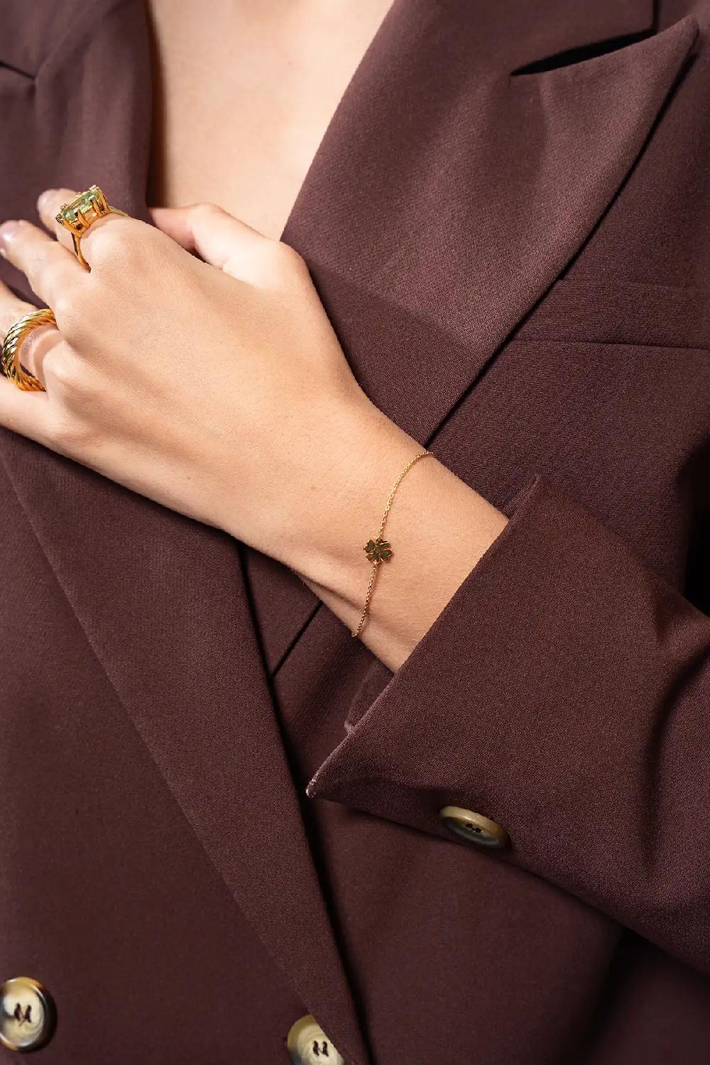 Lott. Gioielli 9 Karaat Armband Klaver