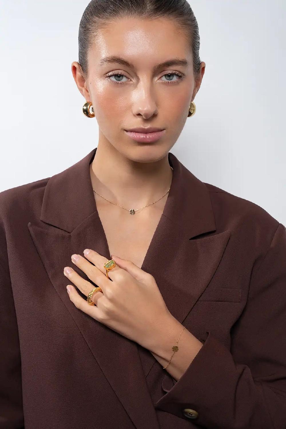 Lott. Gioielli 9 Karaat Ketting Klaver