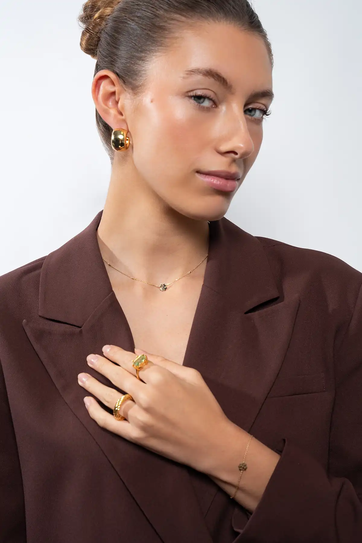 Lott. Gioielli 9 Karaat Ketting Klaver