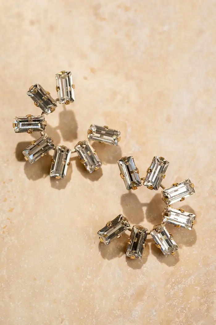 Lott. Gioielli Ariel Strass Creole Small Moonlight