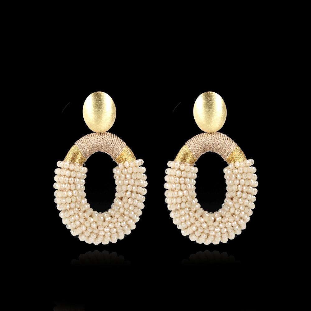 Lott. Gioielli Beige Oorbellen Combi Ovaal L